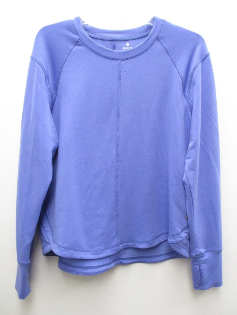 EUC APANA Periwinkle Blue Crewneck Round Hem Sweatshirt Women's Size L